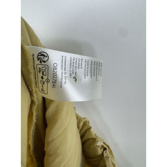 Free People Small Beach Life Mustard Yellow Pants With Eyelet Ruffle Oversized - Picture 6 of 10